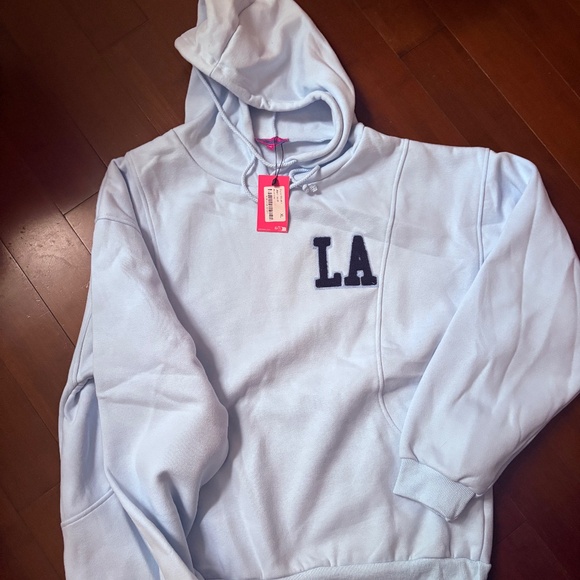 Edikted Light blue LA Hoody - womens xl with tags - Picture 1 of 1